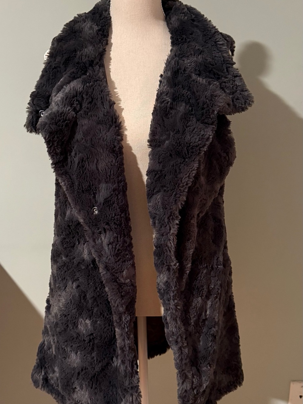 dylan Black Faux Fur Sleeveless Vest